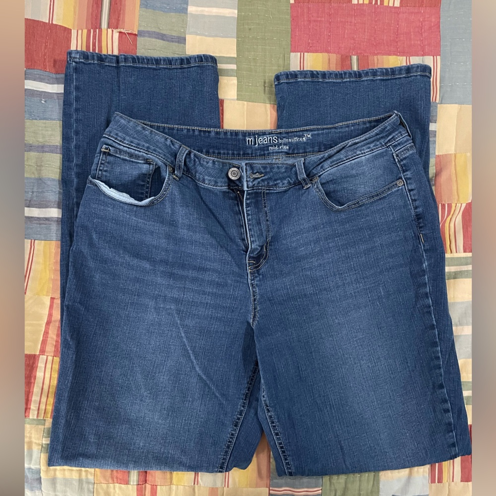 Maurice’s Blue Jeans - mid rise boot cut 18 Long